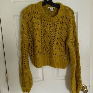 Urban outfitters mustard cropped sweater - size small
